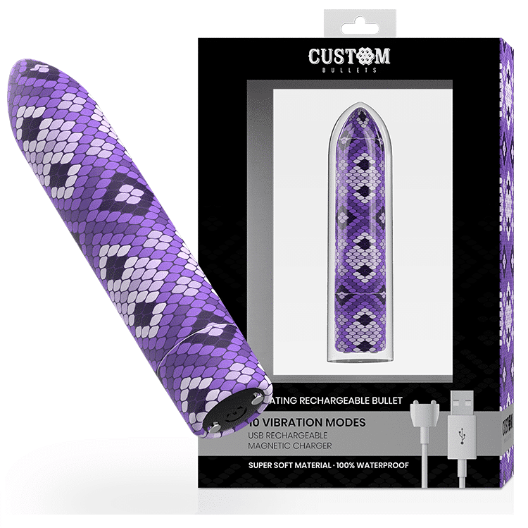Custom Bullets - Rechargeable Snake Purple Magnetic Bullet 10v - Image 2