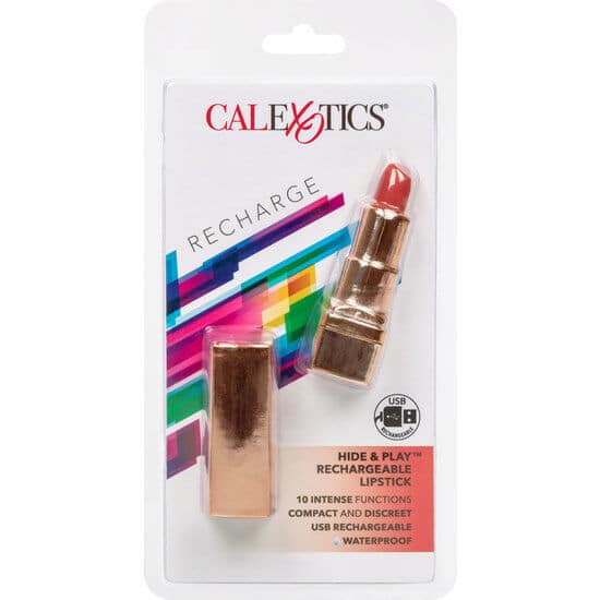 Calexotics - Batom Recarregável Bala Hide & Play Vermelho - Image 2