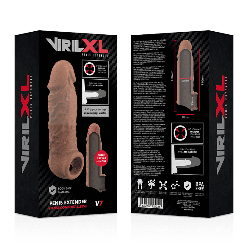Virilxl - Extensão De Pênis De Silicone Líquido V7 Marrom - Image 9