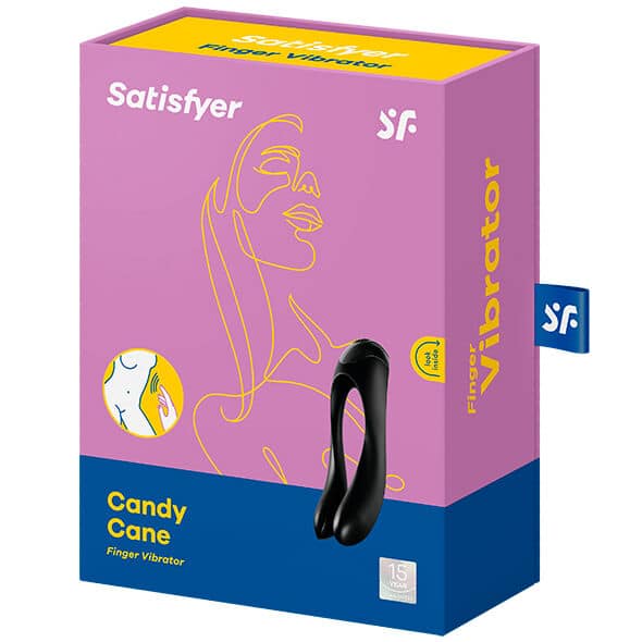 Satisfyer - Vibrador De Dedo Candy Cane Preto - Image 2