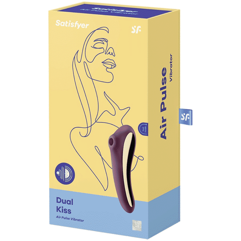 Satisfyer - Vibrador Dual Kiss Air Pulse Vinho Tinto - Image 4