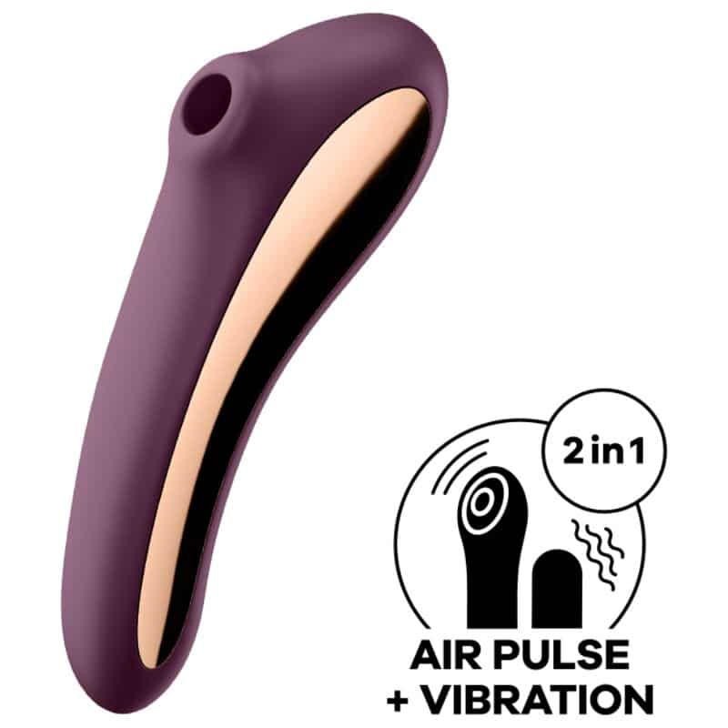 Satisfyer - Vibrador Dual Kiss Air Pulse Vinho Tinto - Image 2