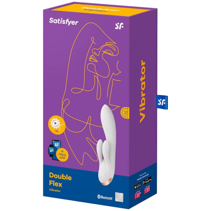 Satisfyer - Aplicativo Vibrador Double Flex Branco - Image 4