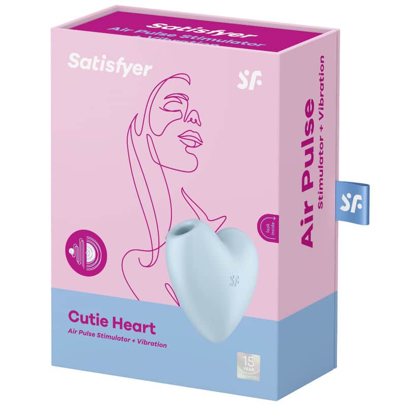 Satisfyer - Estimulador E Vibrador Cutie Heart Air Pulse Azul - Image 4