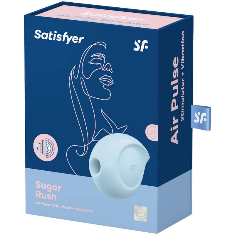 Satisfyer - Estimulador E Vibrador Sugar Rush Azul - Image 4