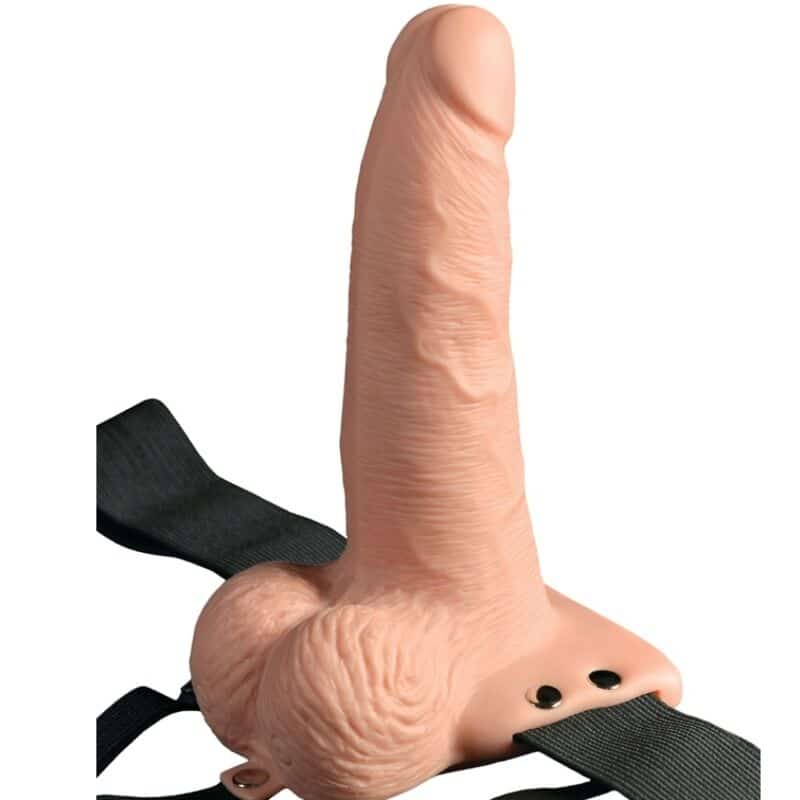 Fetish Fantasy Series - Arnês Ajustvel Com Controle Remoto Pênis Realista Com Testículos Recarregveis E Vibrador 15 Cm