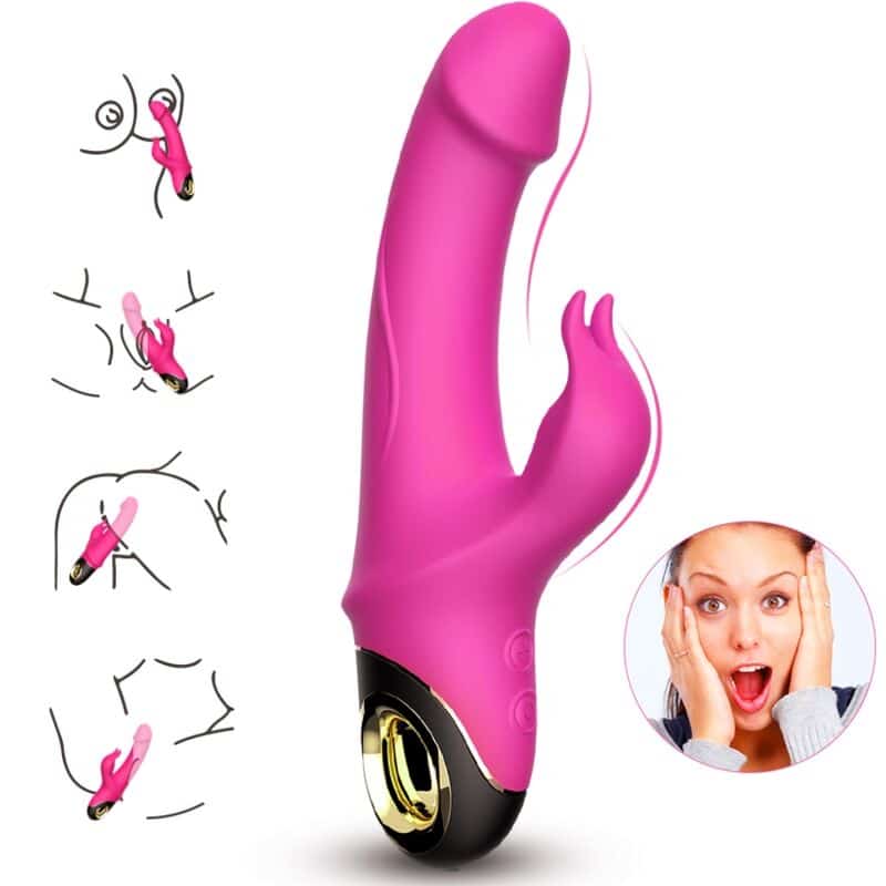 Armony - Meteror Dildo Vibrador Coelho Rotator Fúcsia - Image 2
