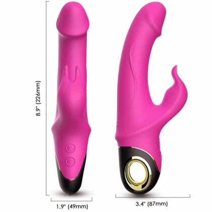 Armony - Meteror Dildo Vibrador Coelho Rotator Fúcsia