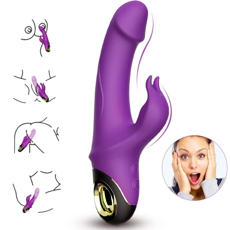 Armony - Meteror Dildo Vibrador Coelho Rotator Roxo - Image 2