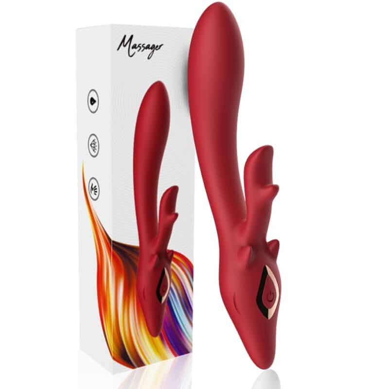 Armony - Elk Vibrador Coelho Curvado Vermelho - Image 5