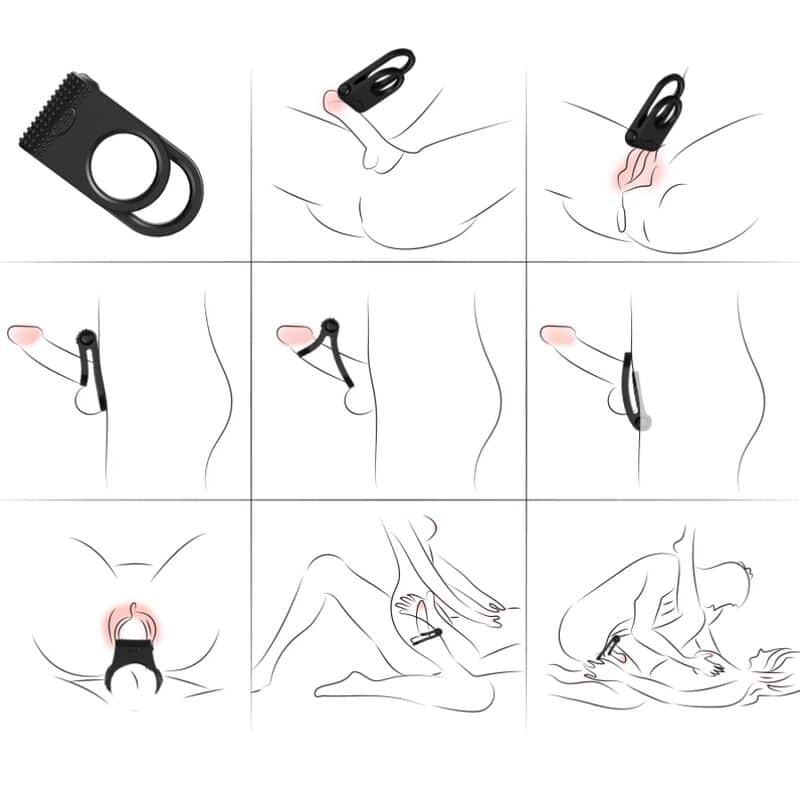 Armony - Anel Vibrador Duplo Twins Para Casais Preto - Image 2