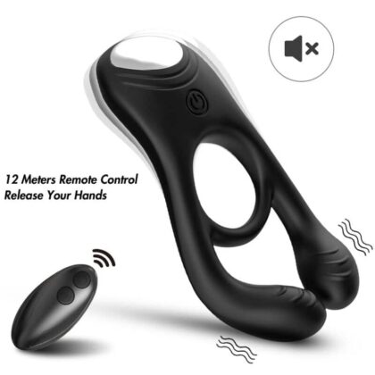 Armony - Anel Vibrador Duplo Veyron Para Casais Com Controle Remoto Preto