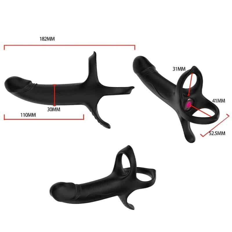 Armony - Dildo Com Anel E Controle Remoto Vibrador Preto - Image 3