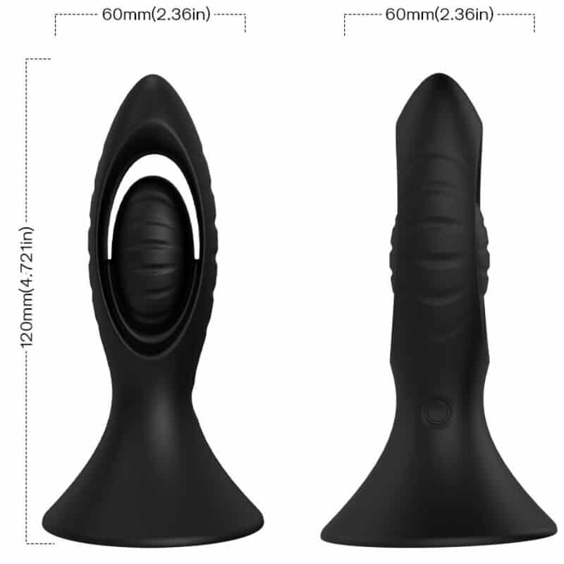 Armony - Vibrador E Plug Anal Silicone Preto - Image 4