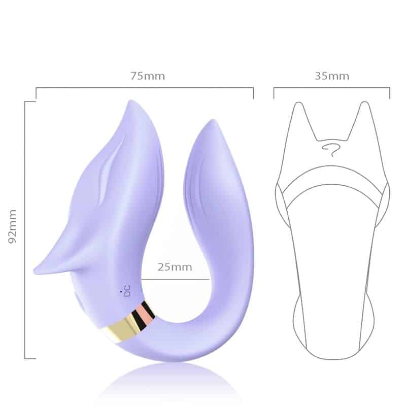 Armony - Vibrador Fox Para Casais Com Controle Remoto Roxo - Image 3