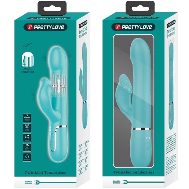 Pretty Love - Vibrador Coelho Pérolas Aqua Verde - Image 10
