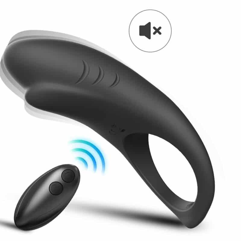 Armony - Anel Vibrador Shark Para Casais Controle Remoto Preto - Image 2