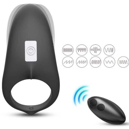 Armony - Anel Vibrador Shark Para Casais Controle Remoto Preto