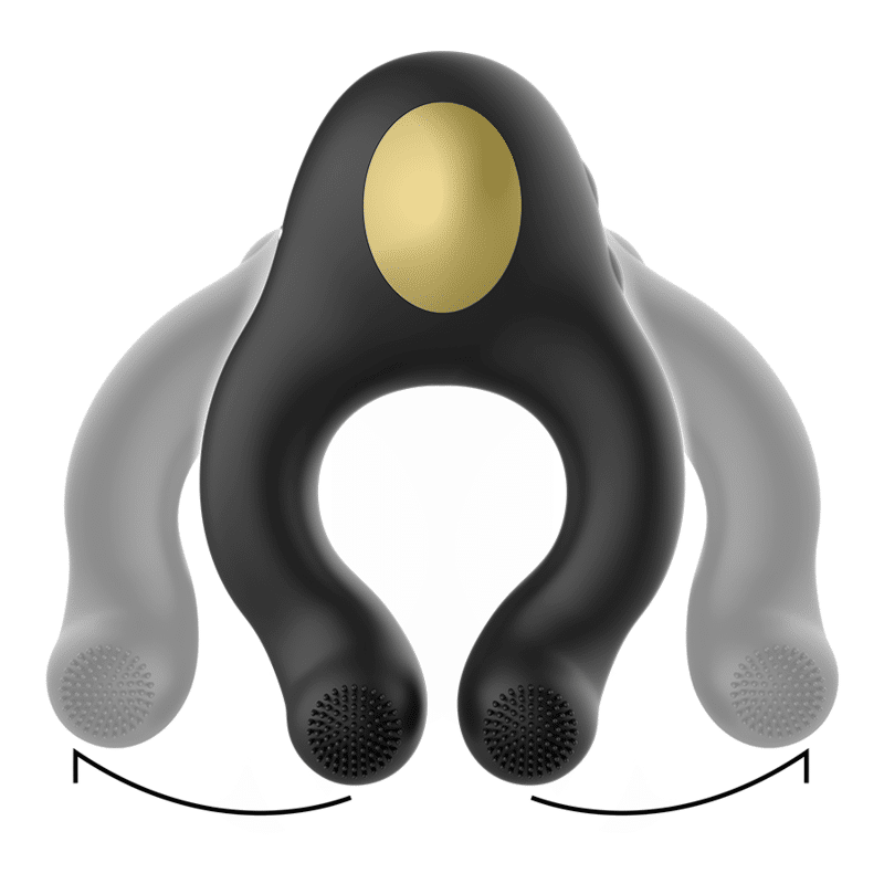 Armony - Anel Vibrador De Silicone 3 Motores Recarregáveis Preto - Ouro - Image 3
