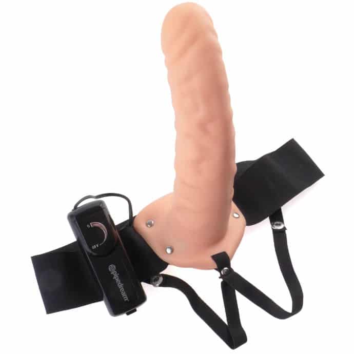 Fetish Fantasy Series - 19 Cm Vibratório Oco Strap-On Marrom - Image 3