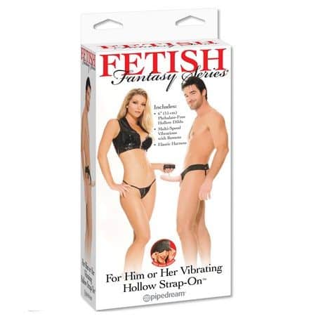 Fetish Fantasy Series - Arnês Vibrador Oco Para Ele E Ela Natural 14cm - Image 2