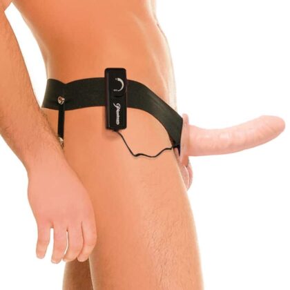 Fetish Fantasy Series - Arnês Vibrador Oco Para Ele E Ela Natural 14cm