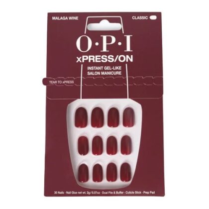 Opi Xpress-On Uñas Artificiales Tonos Icónicos Malaga Wine 30 U