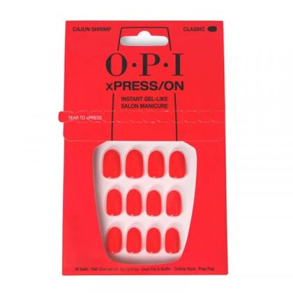 Opi Xpress-On Uñas Artificiales Tonos Icónicos Cajun Shrimp 30 U