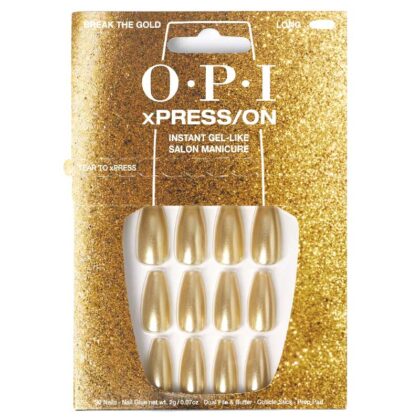 Opi Xpress-On Uñas Artificiales Nail Art Break The Gold 30 U