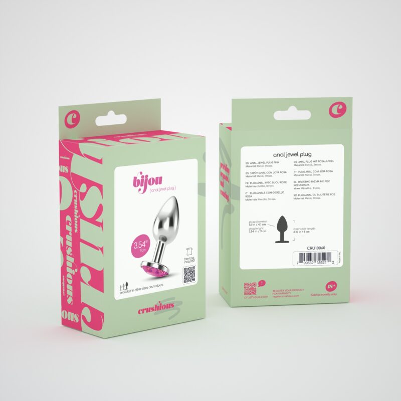 PLUG ANAL JOIA BIJOU ROSA GRANDE CRUSHIOUS COM BOLSA AVELUDADA GRÁTIS - Image 7