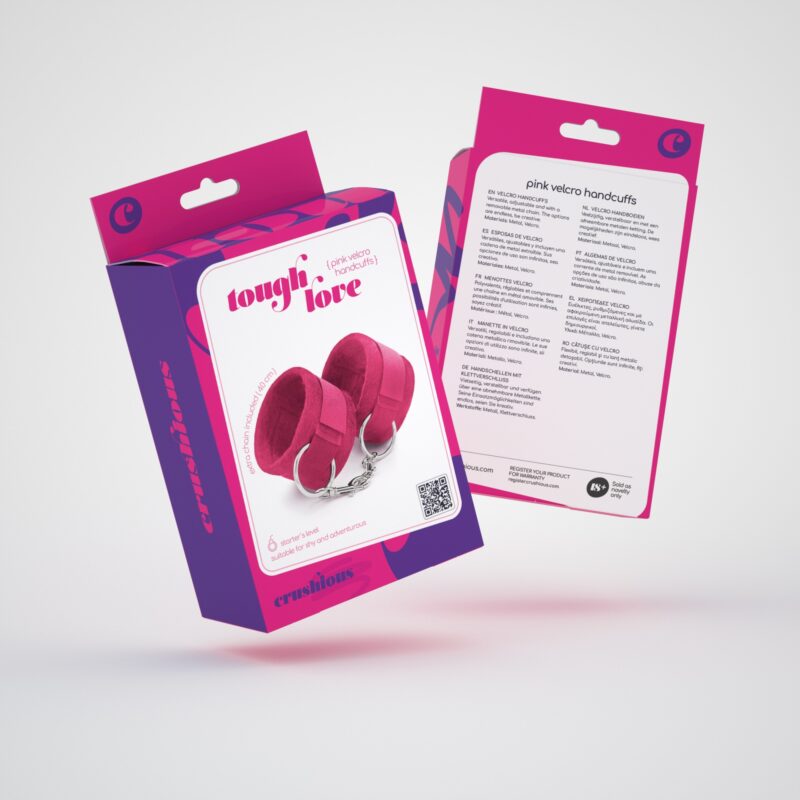 ALGEMAS DE VELCRO TOUGH LOVE COM CORRENTE DE 40CM EXTRA CRUSHIOUS ROSA - Image 7