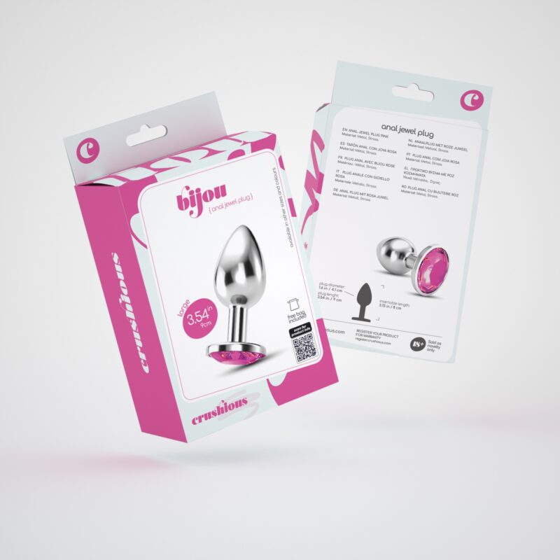 PLUG ANAL JOIA BIJOU ROSA GRANDE CRUSHIOUS COM BOLSA AVELUDADA GRÁTIS - Image 8