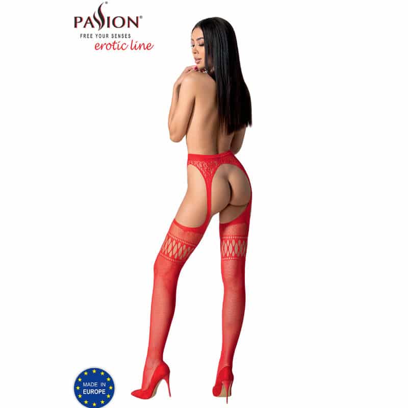 Passion - S026 Meias Vermelhas Com Liga Tamanho Único - Image 4
