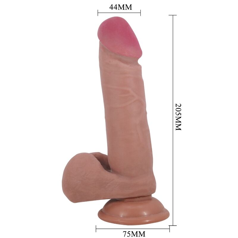 Pretty Love - Série Sliding Skin Dildo Realístico Com Ventosa Deslizante Pele Marrom 20,5 Cm - Image 4
