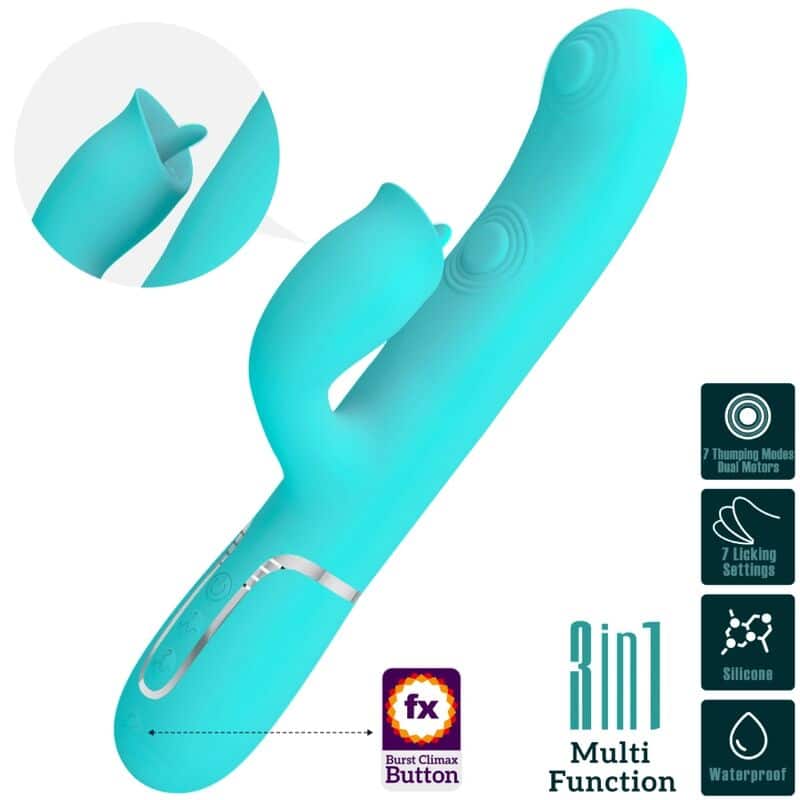 Bonito Amor - Vibrador De Coelho Com Lambida Aqua Verde - Image 3