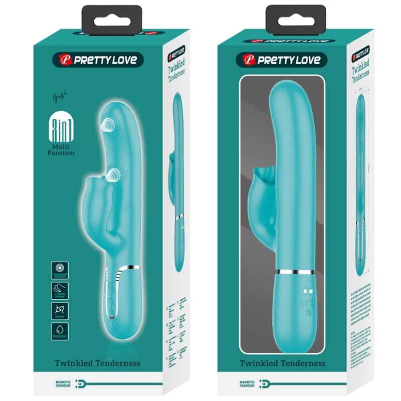 Bonito Amor - Vibrador De Coelho Com Lambida Aqua Verde - Image 4