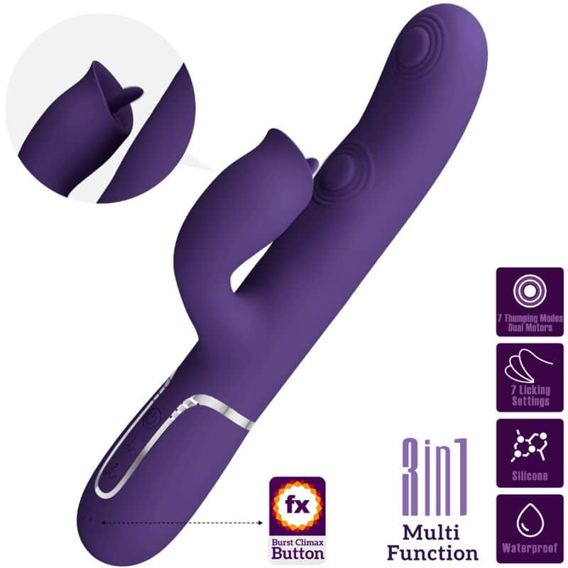 Bonito Amor - Vibrador De Coelho Com Lambida Roxo - Image 3