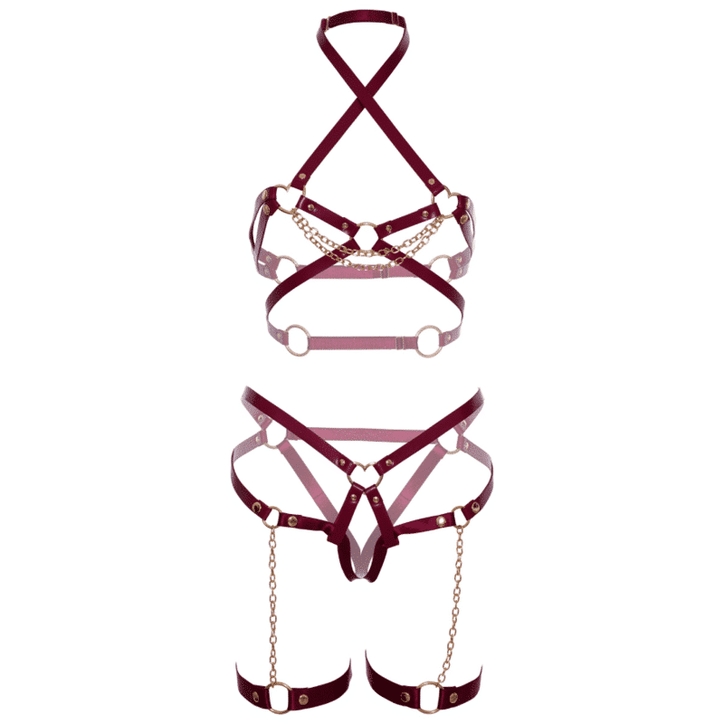 Leg Avenue - Harness Bra & Heart Garter S - Image 6
