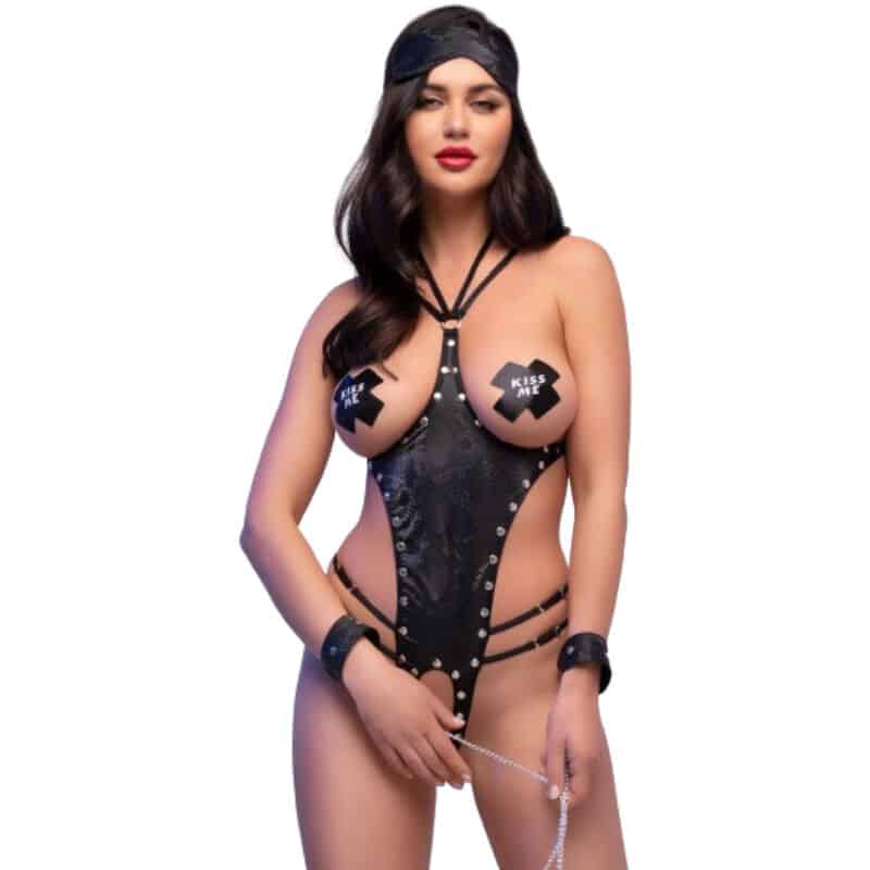 Chilirose - Conjunto Cr 4638 Bodysuit Crotchless Preto S/M - Image 3