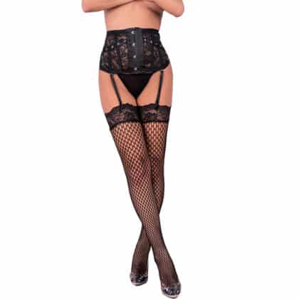 Livco Corsetti Fashion - Cinta Liga + Meias Pretas