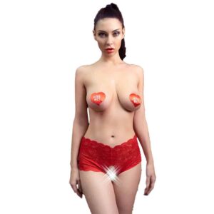 Chilirose - Cr 4641 Cala Crotchless Vermelha L/Xl