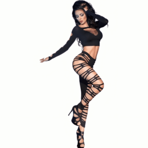 Chilirose - Cr 3654 Top E Leggins Preto S/M