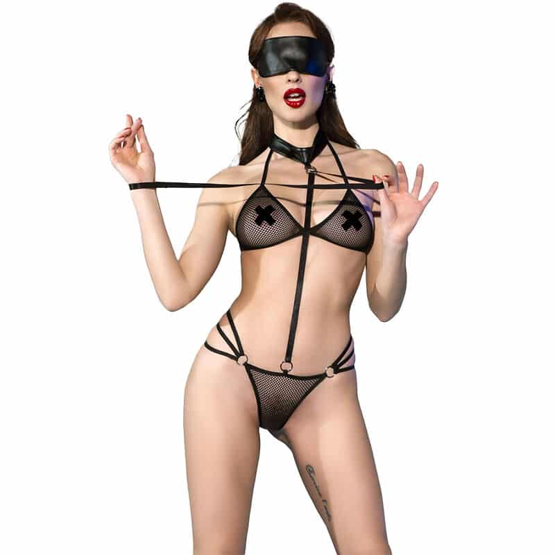 Chilirose - Cr 4492 Conjunto Fetiche Preto S/M