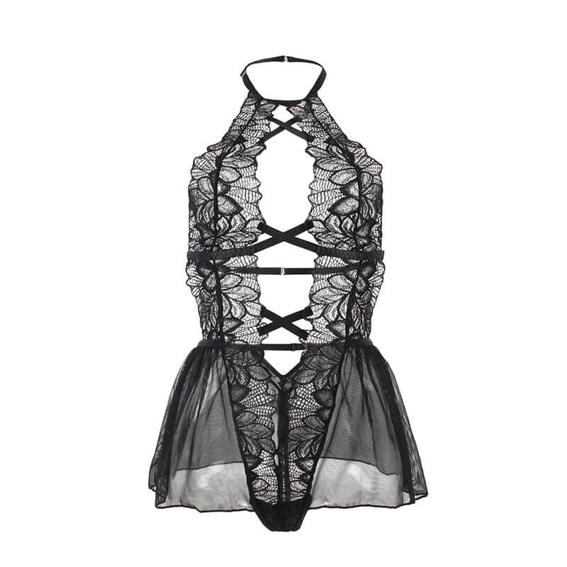 Subblime - Teddy Halter Neck Bare Back Lace Preto L/Xl - Image 5