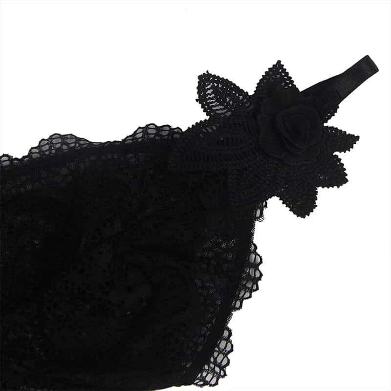 Subblime - Babydoll Tecido De Tule Com Renda E Detalhe Flor Preto S/M - Image 7