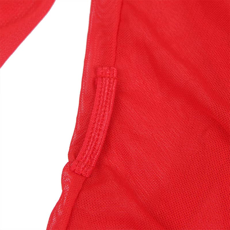 Subblime - Robe Em Tecido Transparente Com Detalhe De Renda Vermelho L/Xl - Image 9
