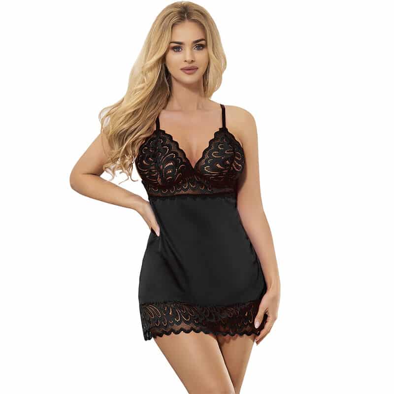 Subblime - Babydoll Com Peito Estampado Floral Preto S/M - Image 2