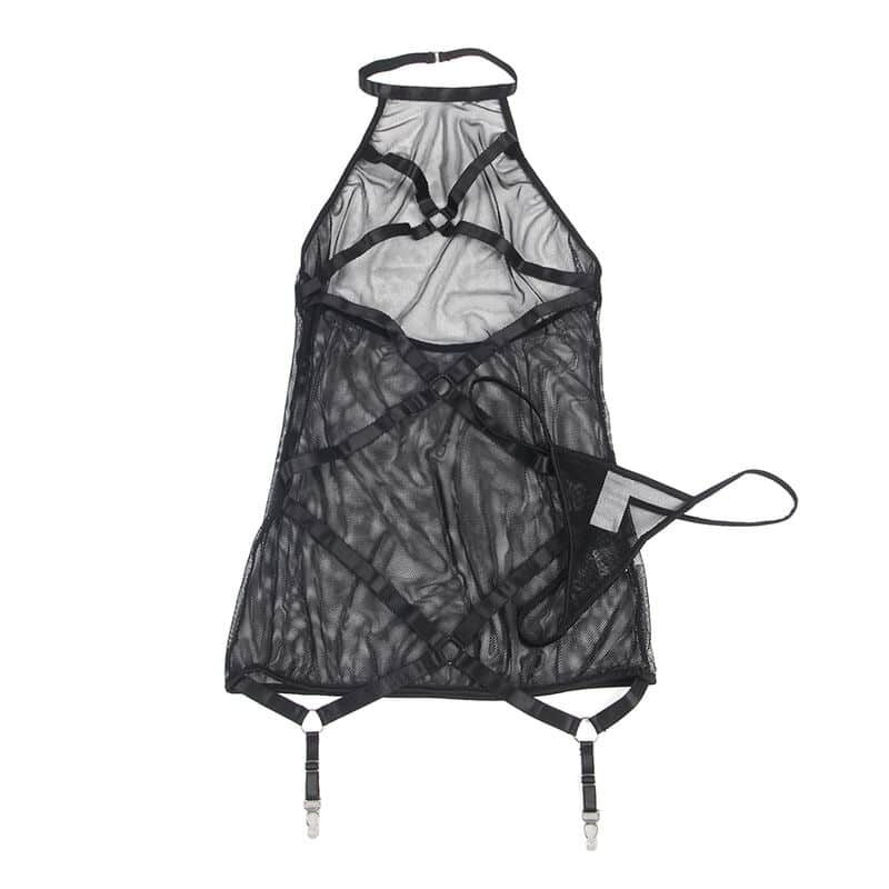 Subllime - Vestido Halter Neck Transparente Preto L/Xl - Image 4
