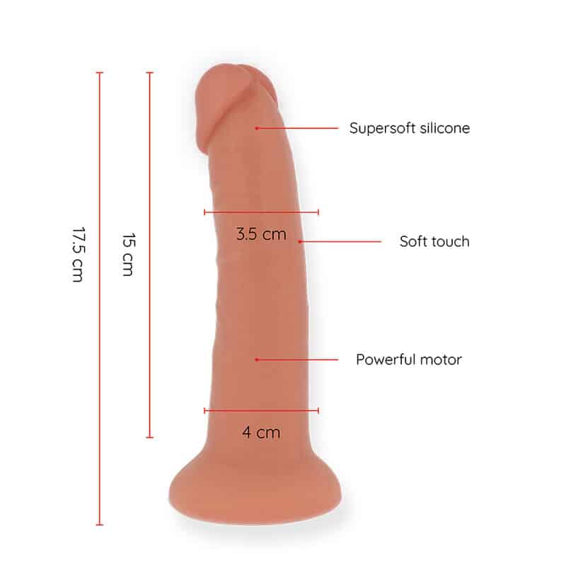 Oninder - Vibrador Pequeno Bogotá Dildo 9 Velocidades Natural 17.5 Cm -O- 4 Cm - Aplicativo Gratuito - Image 3