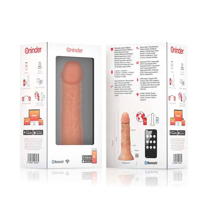 Oninder - Vibrador Pequeno Bogotá Dildo 9 Velocidades Natural 17.5 Cm -O- 4 Cm - Aplicativo Gratuito - Image 8